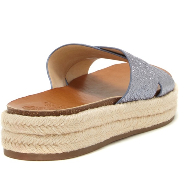 Vince Camuto Blue Espadrille Platform Slide Sandal - Picture 3 of 9
